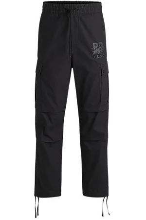 HUGO BOSS X RB regular-fit trousers with carbon stealth logo