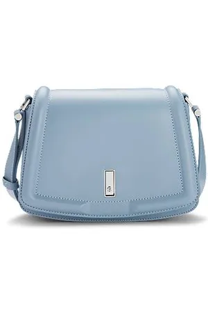 HUGO BOSS Leather saddle bag with signature hardware and monogram