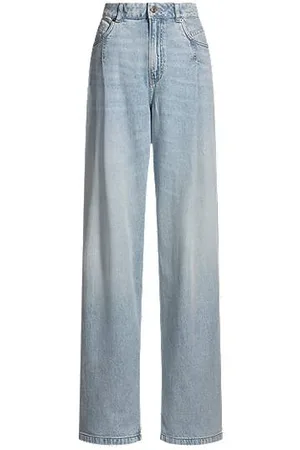 HUGO BOSS Loose-fit jeans in bleached-blue denim