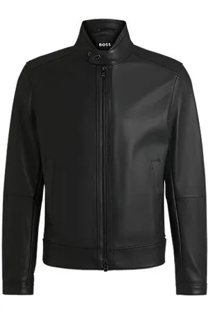 HUGO BOSS SELECTED BY SHOHEI OHTANI Regular-fit jacket in grained nappa leather