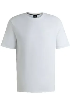 HUGO BOSS Waffle-structured pyjama T-shirt with embroidered logo