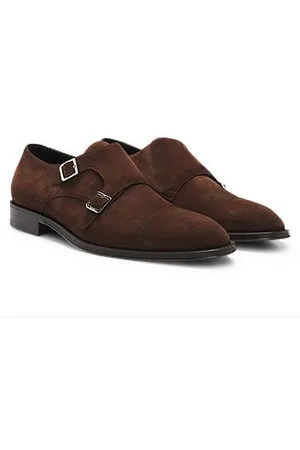 HUGO BOSS Double monk shoes in suede