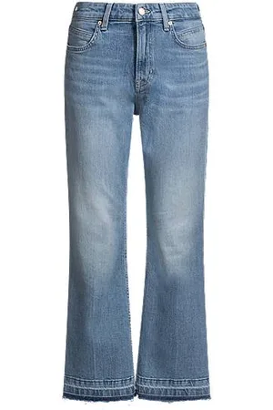 HUGO BOSS Cropped jeans in blue stretch denim with flared leg