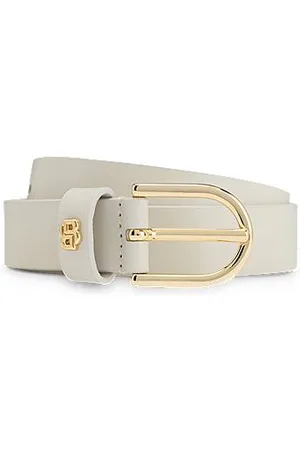 HUGO BOSS Leather belt with Double B monogram charm