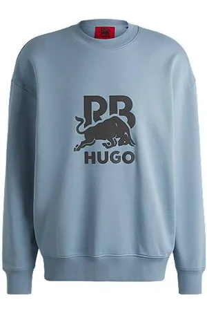 HUGO BOSS X RB cotton-terry sweatshirt with carbon stealth logo