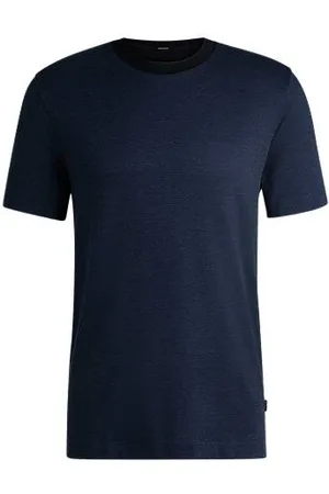 HUGO BOSS Mercerised-cotton T-shirt with micro pattern