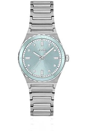 HUGO BOSS Silver-tone watch with blue dial