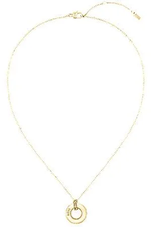 HUGO BOSS Gold-tone necklace with logo hoop