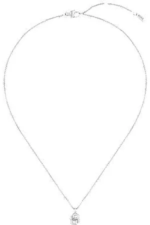 HUGO BOSS Silver-tone necklace with Double B monogram pendant