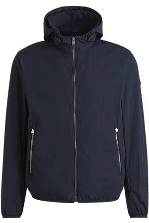 HUGO BOSS Water-repellent jacket in crinkle fabric with adjustable hood