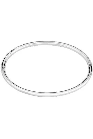 HUGO BOSS Silver-tone bangle with logo detail