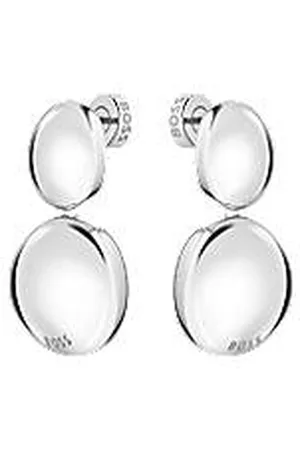 HUGO BOSS Silver-tone earrings with pebble-style nuggets