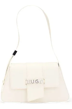 HUGO BOSS Faux-leather shoulder bag with logo hardware
