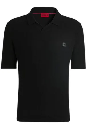 HUGO BOSS Cotton-blend knit polo with Johnny collar