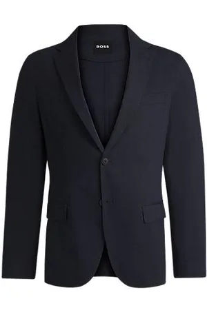 HUGO BOSS Modern-fit suit jacket in a stretch-linen blend