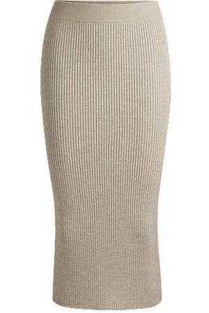 HUGO BOSS Ribbed tube skirt with mouliné effect