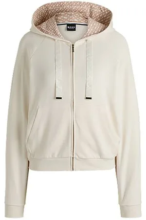 HUGO BOSS Interlock zip-up hoodie with monogram details
