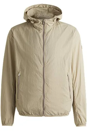 HUGO BOSS Water-repellent jacket in crinkle fabric with adjustable hood