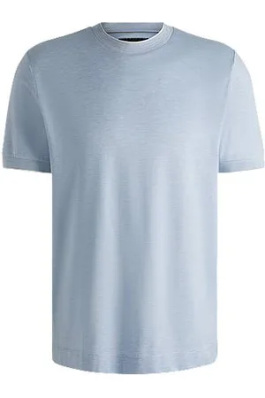 HUGO BOSS Cotton-silk T-shirt with fineline stripes