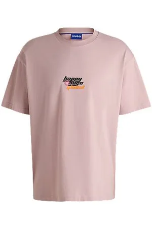 HUGO BOSS Oversized-fit T-shirt in cotton with Happy logo