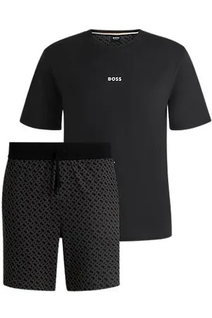 HUGO BOSS Gift-boxed pyjamas in cotton with logo and monograms