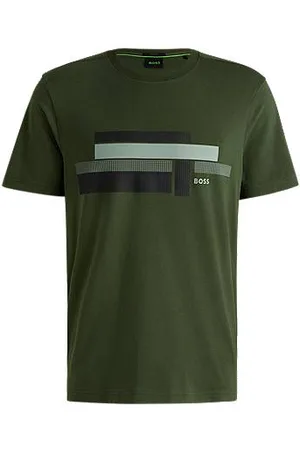 HUGO BOSS Relaxed-fit T-shirt in stretch fabric with logo artwork