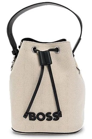 HUGO BOSS Textured bucket bag with faux-leather pouch