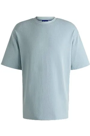 HUGO BOSS Cotton-jersey T-shirt with blue logo patch