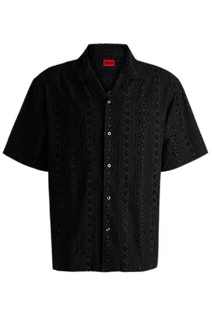 HUGO BOSS Oversized-fit shirt in cotton broderie anglaise