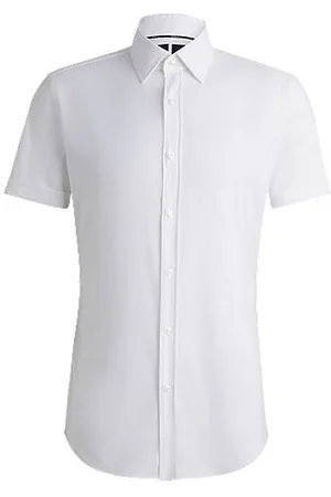 HUGO BOSS Slim-fit shirt in performance-stretch twill
