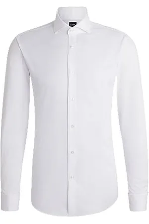 HUGO BOSS Slim-fit shirt in structured cotton