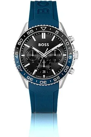HUGO BOSS Black-dial chronograph watch with silicone strap