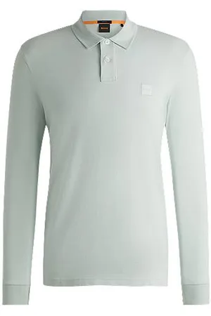 HUGO BOSS Stretch-cotton slim-fit polo shirt with logo patch