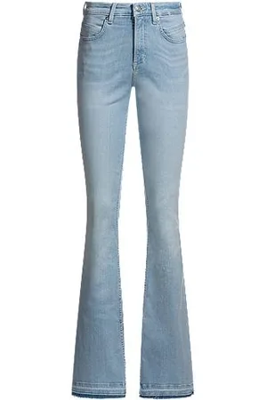 HUGO BOSS Bootcut jeans in blue stretch denim with slit hems