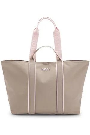 HUGO BOSS Textured tote bag with logo straps