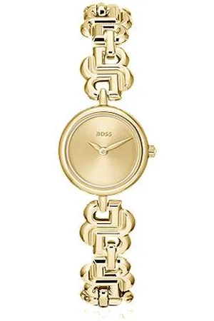 HUGO BOSS Gold-tone watch with monogram bracelet