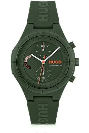 HUGO BOSS Green watch with silicone logo strap