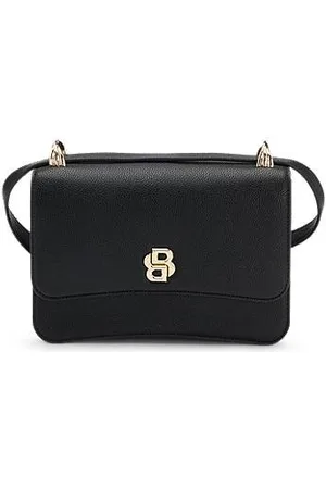 HUGO BOSS Leather crossbody bag with Double B monogram