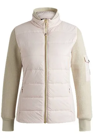 HUGO BOSS Equestrian mixed-material jacket with sleeve pocket