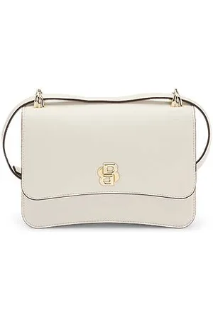HUGO BOSS Leather crossbody bag with Double B monogram