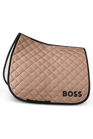 HUGO BOSS Equestrian monogrammed dressage saddle pad in camel