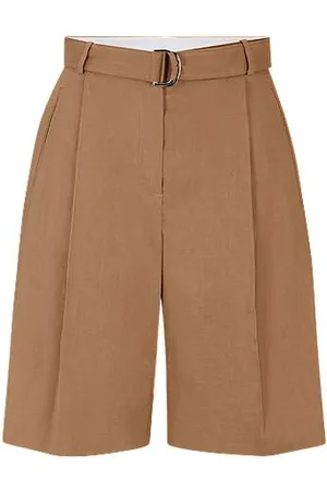 HUGO BOSS Relaxed-fit shorts in a stretch linen blend