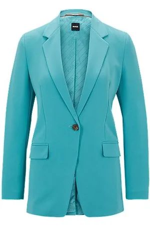 HUGO BOSS Regular-fit jacket in crease-resistant crepe