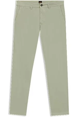 HUGO BOSS Regular-fit chinos in stretch-cotton satin