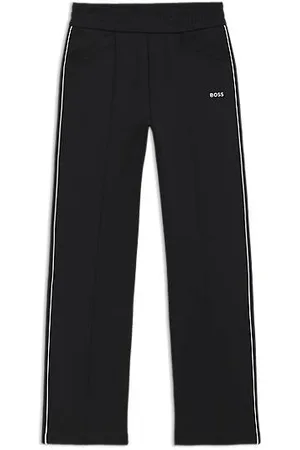 HUGO BOSS Straight-fit tracksuit bottoms with contrast logo and piping