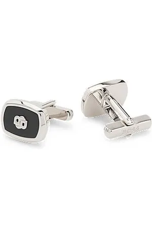 HUGO BOSS Enamel-insert cufflinks with Double B monogram