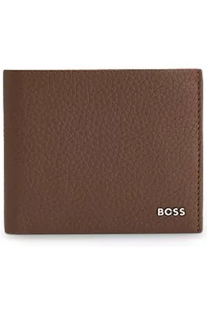 HUGO BOSS Grained-leather folding wallet with polished logo lettering