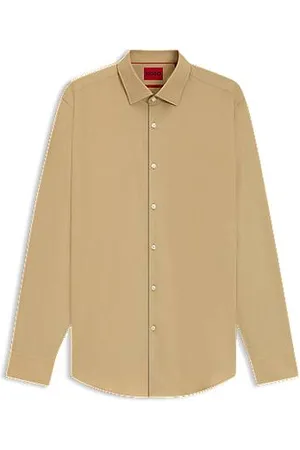 HUGO BOSS Slim-fit shirt in easy-iron cotton poplin