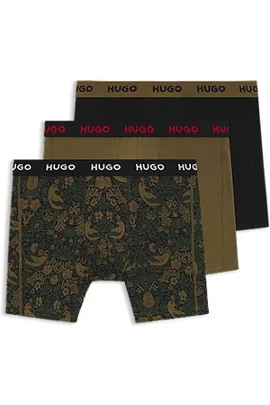HUGO BOSS Three-pack of stretch-cotton boxer briefs with logos