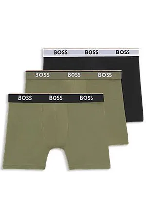 HUGO BOSS Three-pack of stretch-cotton boxer briefs with logos